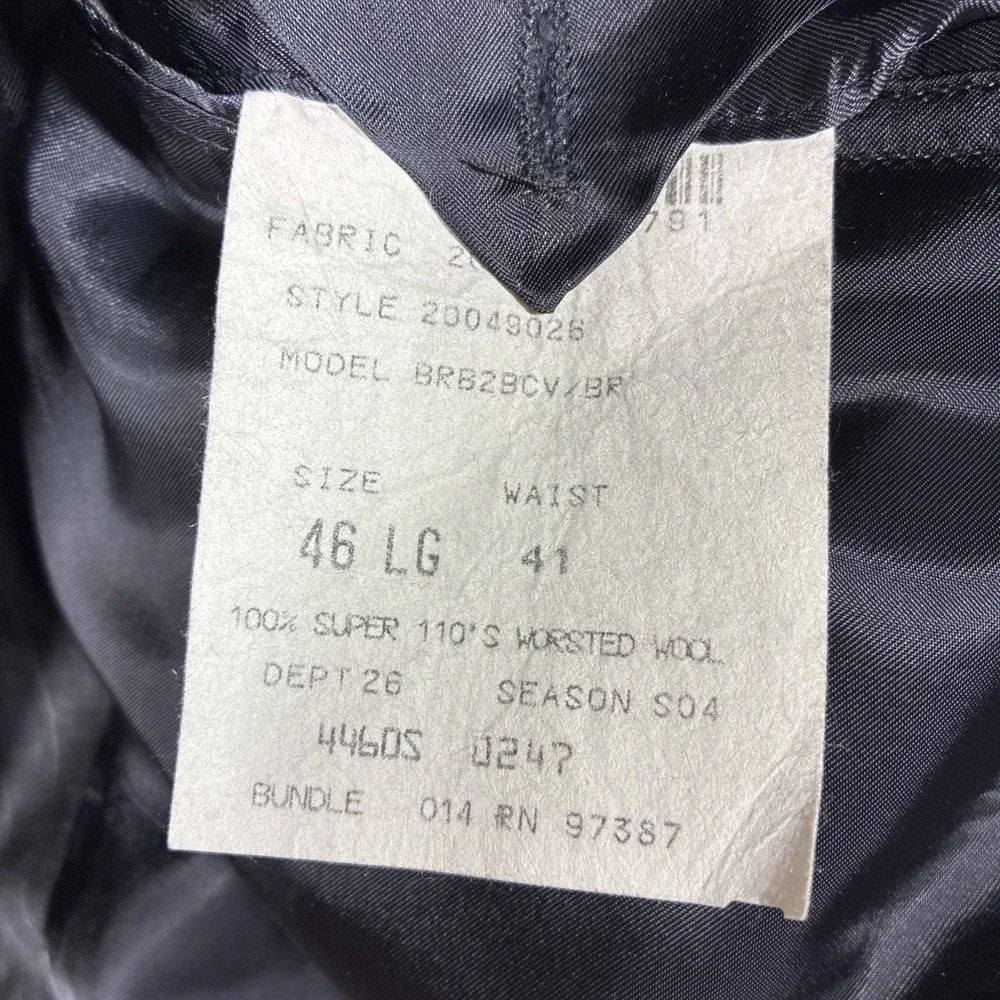 Vintage Brooks Brothers 46L USA MADE Gray Pinstripe Super 110s Wool Suit Jacket